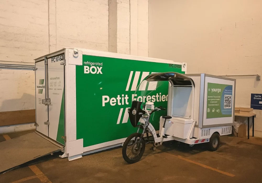 Petit forestier et Youngo utilisent les vélos cargo professionnels kleuster pour la livraison de froid en hypercentre à Paris