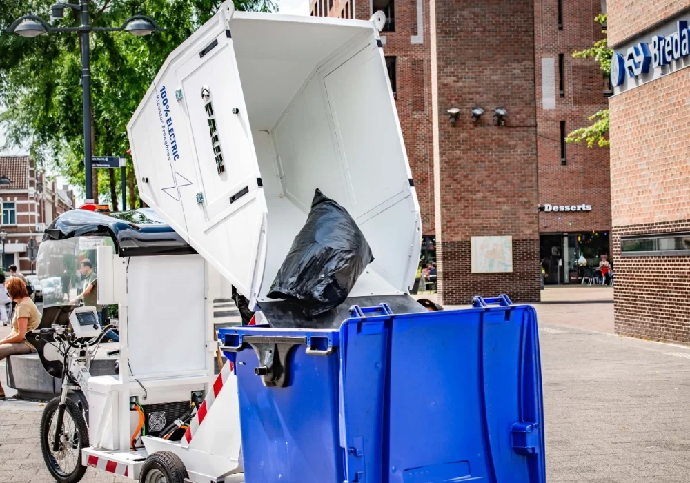 Vélo cargo professionnel pour la collecte de déchets