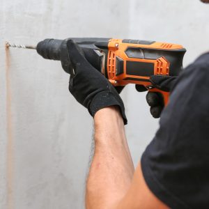 Person,Hands,Hold,Hammer,Drill,Close,Up